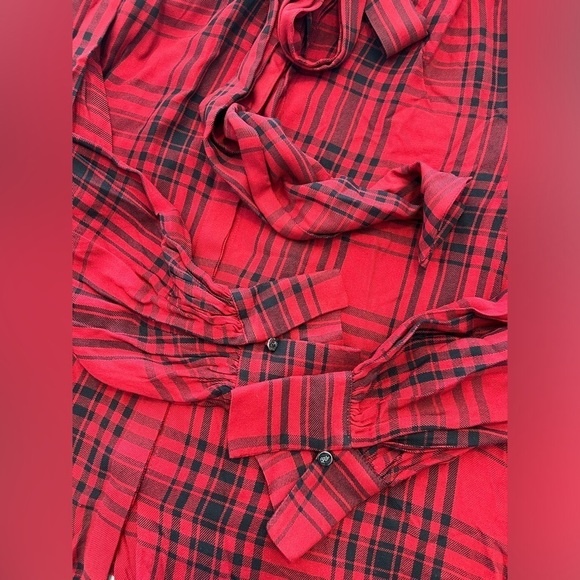 Lauren Ralph Lauren Red Klaryce Plaid Button-Down Blouse Size L NWT - Picture 13 of 16